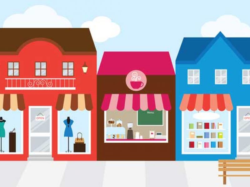 Businesses downtown animated