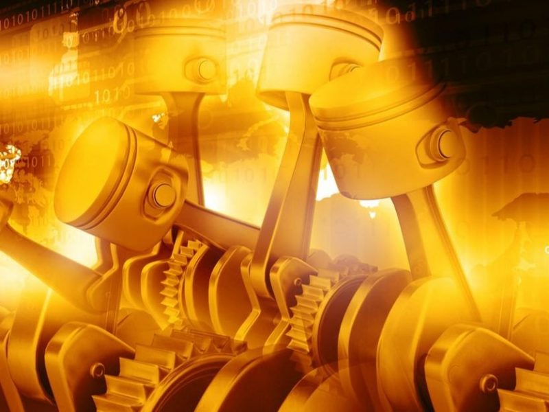 pistons working in a factory